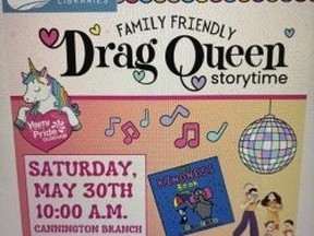 Drag queen event poster.