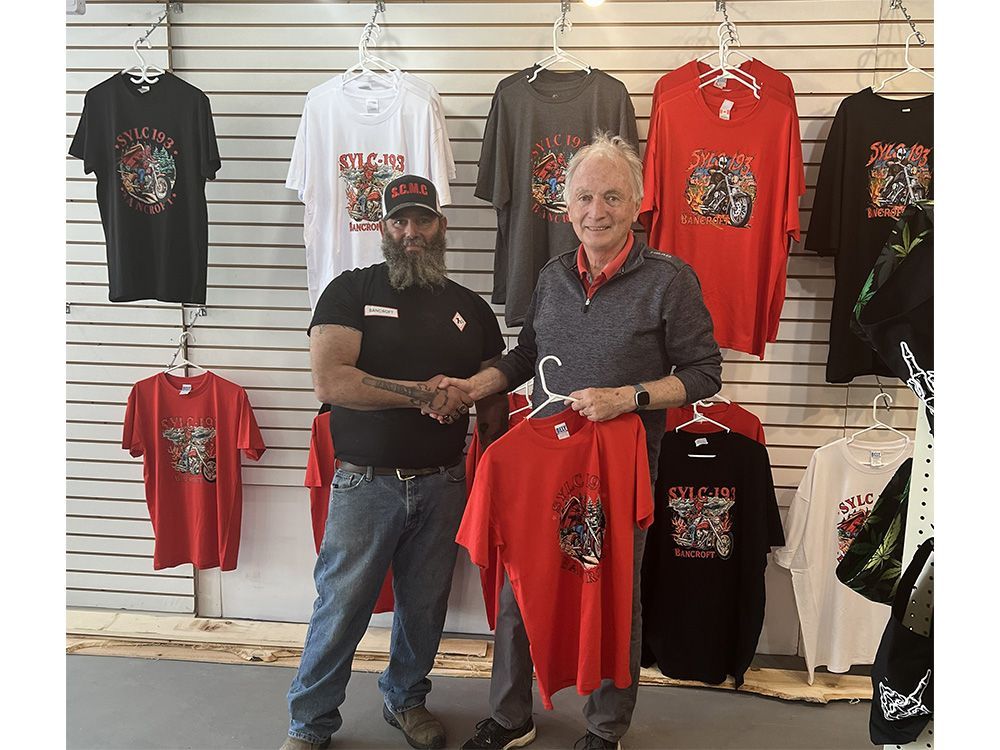 Bancroft mayor defends photo of him holding Satan’s Choice support gear