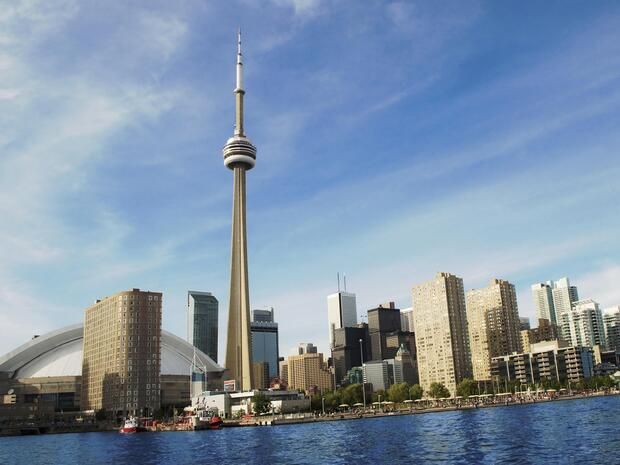 The Toronto skyline, featuring the CN Tower. When the tower opens its doors on Friday, it will celebrate its 50th anniversary. 