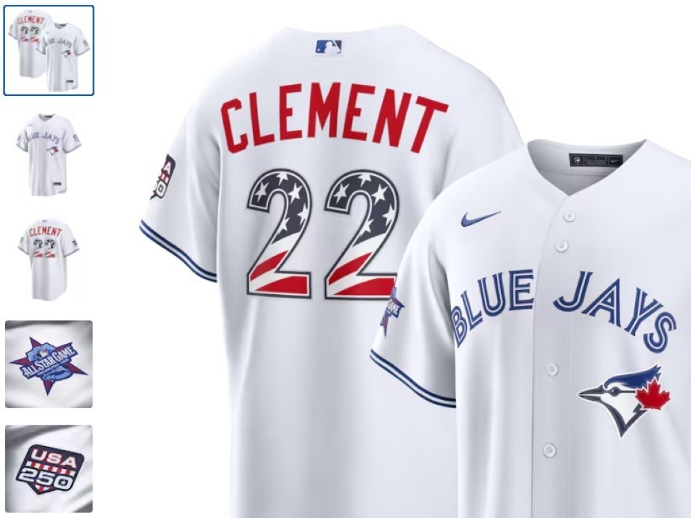 An Ernie Clement MLB all-star jersey is for sale on the official MLB.com online store.