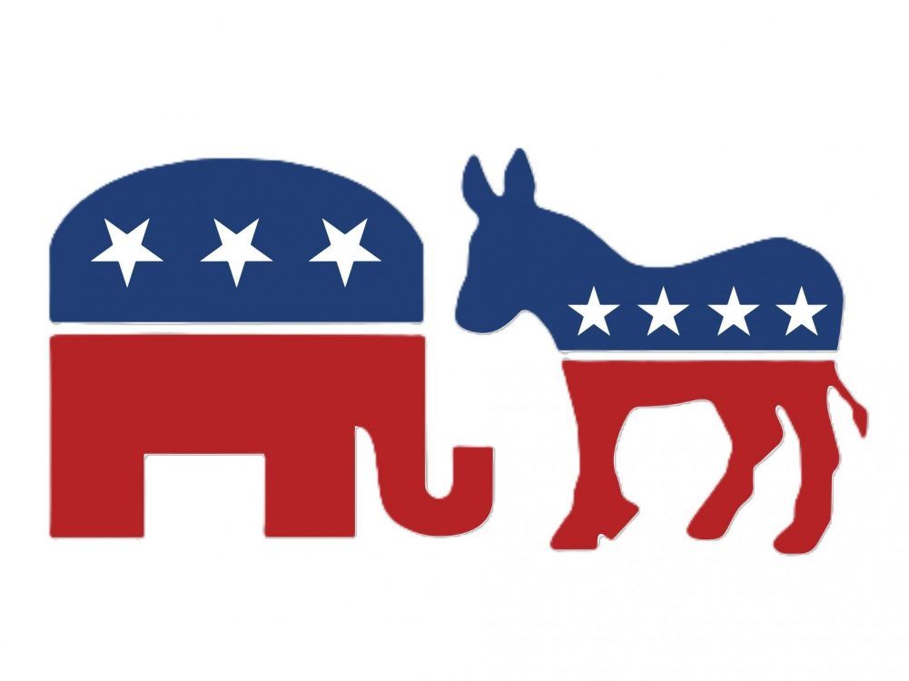 Elephant and donkey political logos