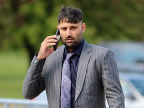 Charanpreet Singh walks towards the Sarnia courthouse