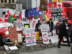 Part of the Freedom Convoy protest in Ottawa in 2022