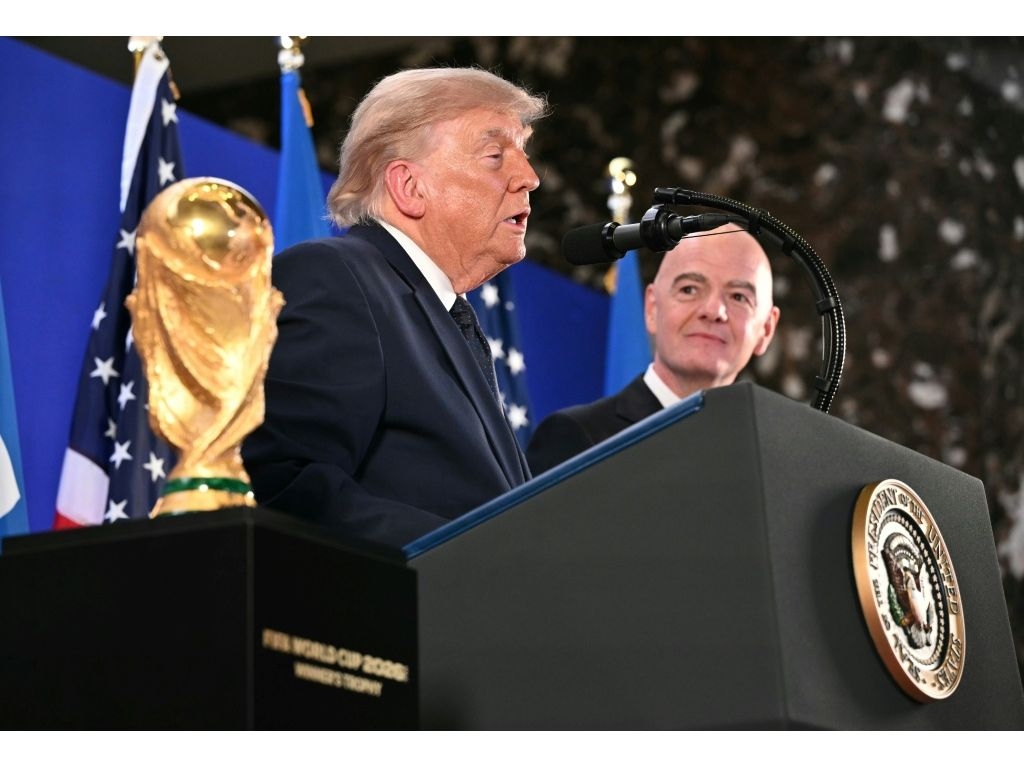 US President Donald Trump with FIFA chief Gianni Infantino at a reception at Trump Tower in New York. (Mandel NGAN/AFP)