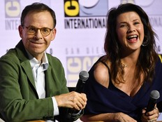 Rick Moranis and actress Daphne Zuniga attend "Spaceballs: The New One" panel during Comic Con International in San Diego on July 24, 2026.