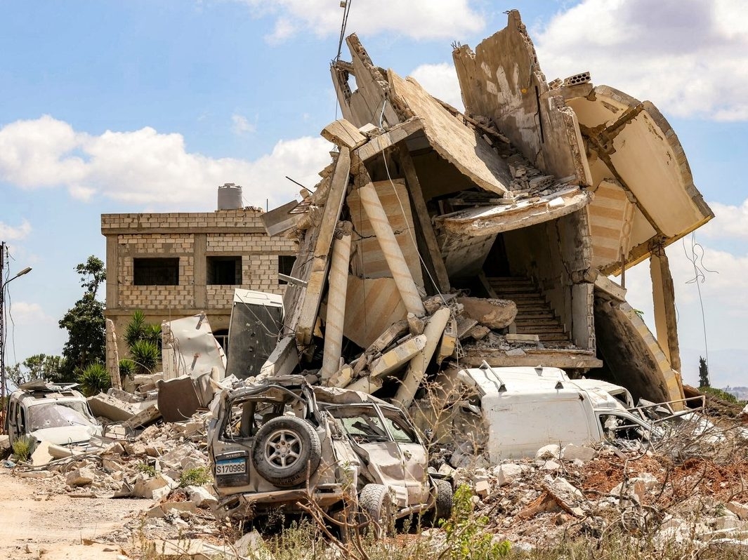 A destroyed building is pictured in the village of Zawtar al-Gharbiyeh in southern Lebanon on July 26, 2026. A destroyed building is pictured in the village of Zawtar al-Gharbiyeh in southern Lebanon on July 26, 2026.