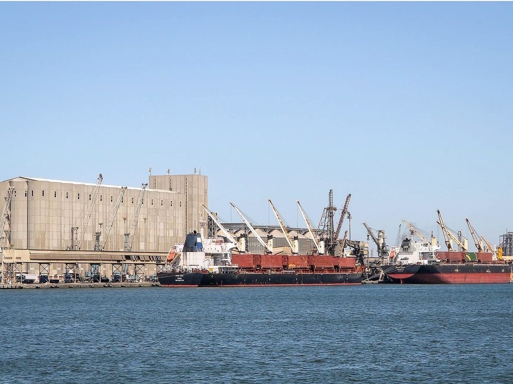  This handout photograph taken and released by the Damietta Port Authority on July 30, 2026 shows ships docked on the wharf of the Mediterranean sea port of Damietta. The Egyptian government said on July 30 that a fire the day before at the port of Damietta was caused by a drone attack, the first to target the country since the outbreak of the Middle East war. Authorities two gas ships were damaged by July 29 blaze, which private security monitor UK-based Ambrey said started with a drone attack on a US-owned-and-operated LNG floating storage vessel.