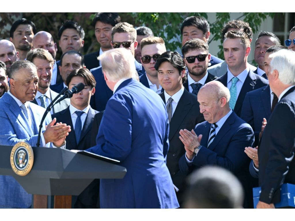 Donald Trump was presented with a personalized World Series ring and jersey