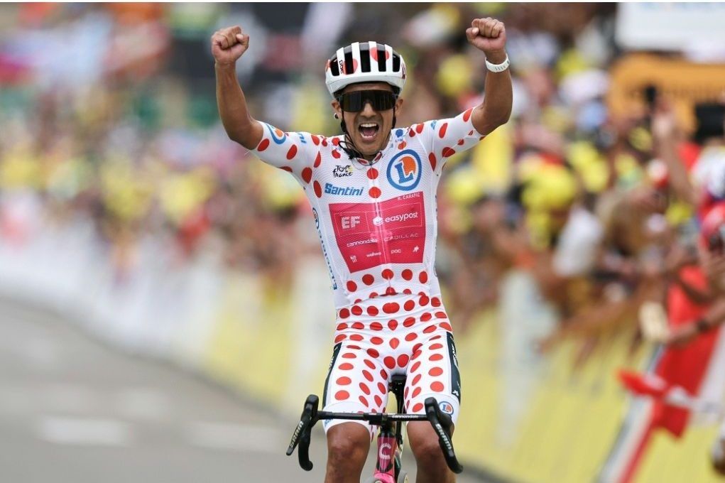 Richard Carapaz claimed a second stage victory at this year’s Tour de France and the polkadot jersey. (Anne-Christine POUJOULAT/AFP)