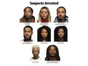 The eight suspects in the largest human trafficking case in HRPS history,