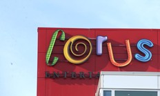 Branding is shown on the exterior of the Corus Centre Building on 17 Ave SW in Calgary Friday, February 3, 2023.