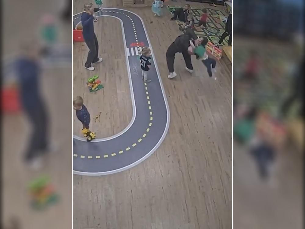 A California family is suing a fitness club after video allegedly shows a childcare worker throwing and dropping their son.