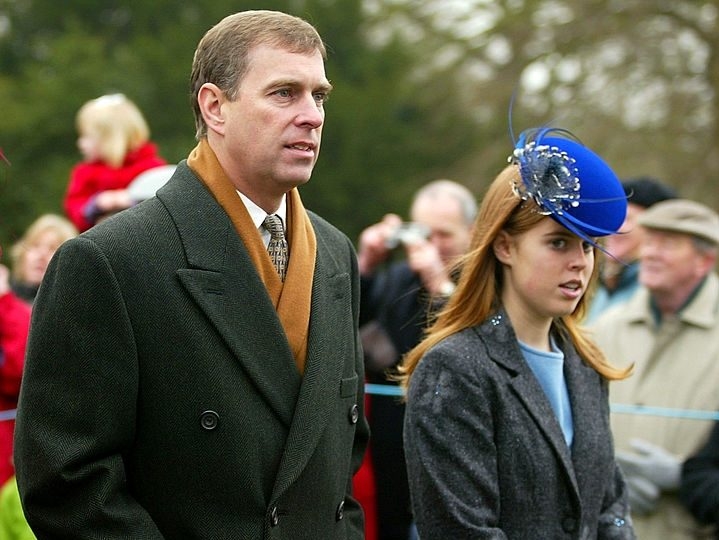 Britain’s Prince Andrew and Princess Beatrice arrive along with other members of the British Royal family to attend a Christmas Day service at Sandringham Church December 25, 2002 in Sandringham, United Kingdom. (Scott Barbour/Getty Images) Britain’s Prince Andrew and Princess Beatrice arrive along with other members of the British Royal family to attend a Christmas Day service at Sandringham Church December 25, 2002 in Sandringham, United Kingdom. (Scott Barbour/Getty Images)