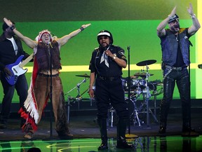 Victor Willis of the Village People performs during the FIFA World Cup 2026 Official Draw at John F. Kennedy Center for the Performing Arts on December 05, 2025 in Washington, DC.
