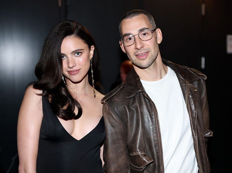 Margaret Qualley and Jack Antonoff attend the 68th GRAMMY Awards at Crypto.com Arena on February 01, 2026 in Los Angeles, California.