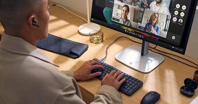 The HP EliteBoard G1a Next Gen AI PC Wolf Pro Security Edition is a unique, screenless “computer-in-a-keyboard.”