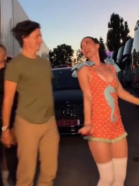 Justin Trudeau and Katy Perry seen dancing in a viral TikTok video.