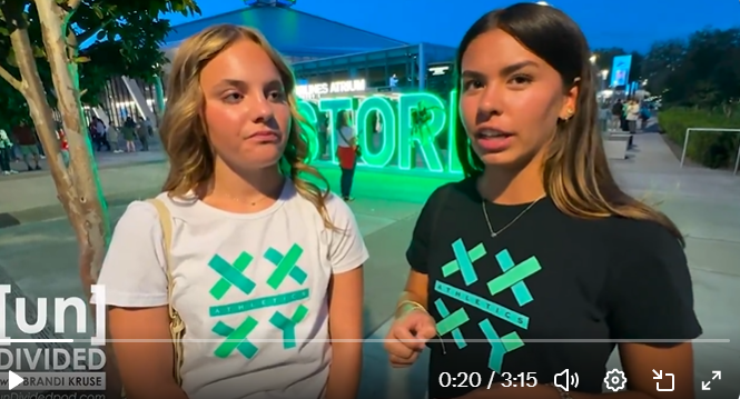  These two fans told Brandi Kruse of unDividedPod.com that Seattle Storm co-owner Celeste Keaton berated them for supporting Indiana Fever player Sophie Cunningham’s anti-trans-in-sports stance. (BrandiKruse/X)