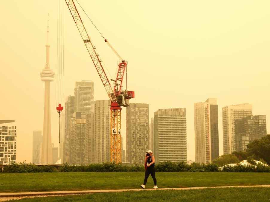 People in Canada's largest city are urged to stay indoors as Toronto sees some of the world's worst air quality. Cole BURSTON/AFP