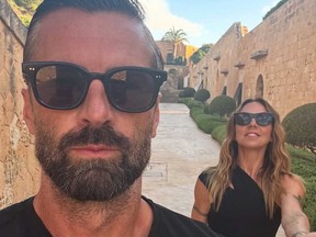 Chris Dingwall and Mel C are pictured in Mallora in this photo posted close to a year ago on his Instagram account.