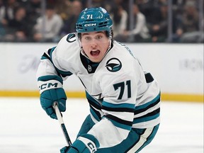 Macklin Celebrini of the San Jose Sharks.