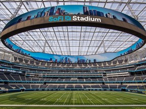 Interior of SoFi Stadium in Inglewood, Calif.,