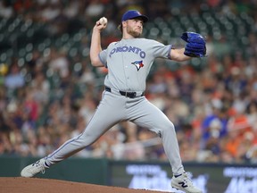 Trey Yesavage of the Toronto Blue Jays pitches