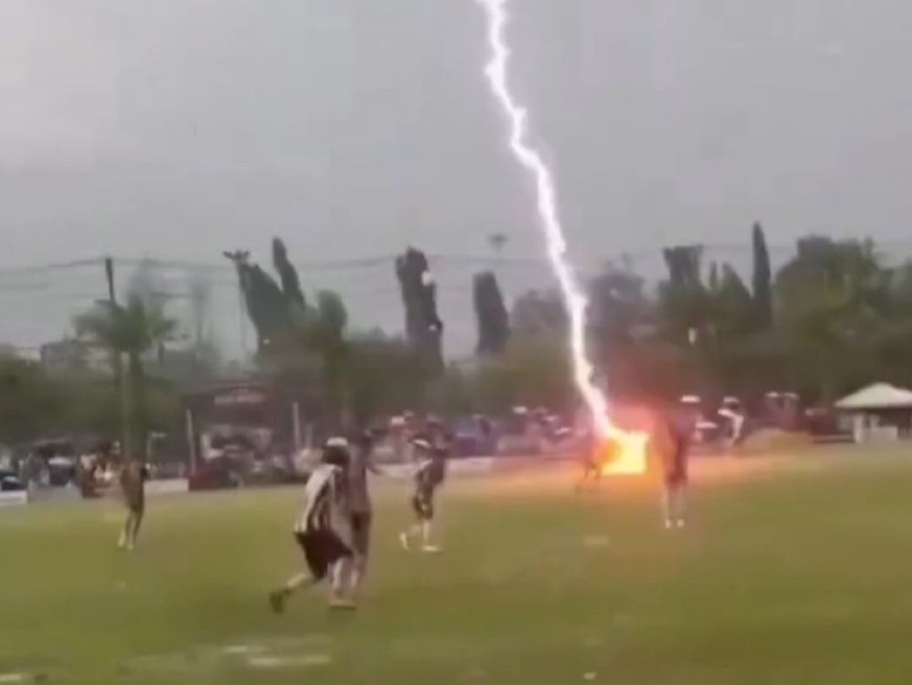 Soccer player dies in Thailand, 12 more injured after lightning strikes during match