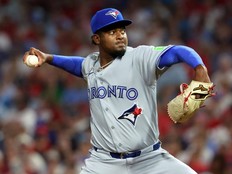 Jose Soriano of the Toronto Blue Jays delivers a pitch