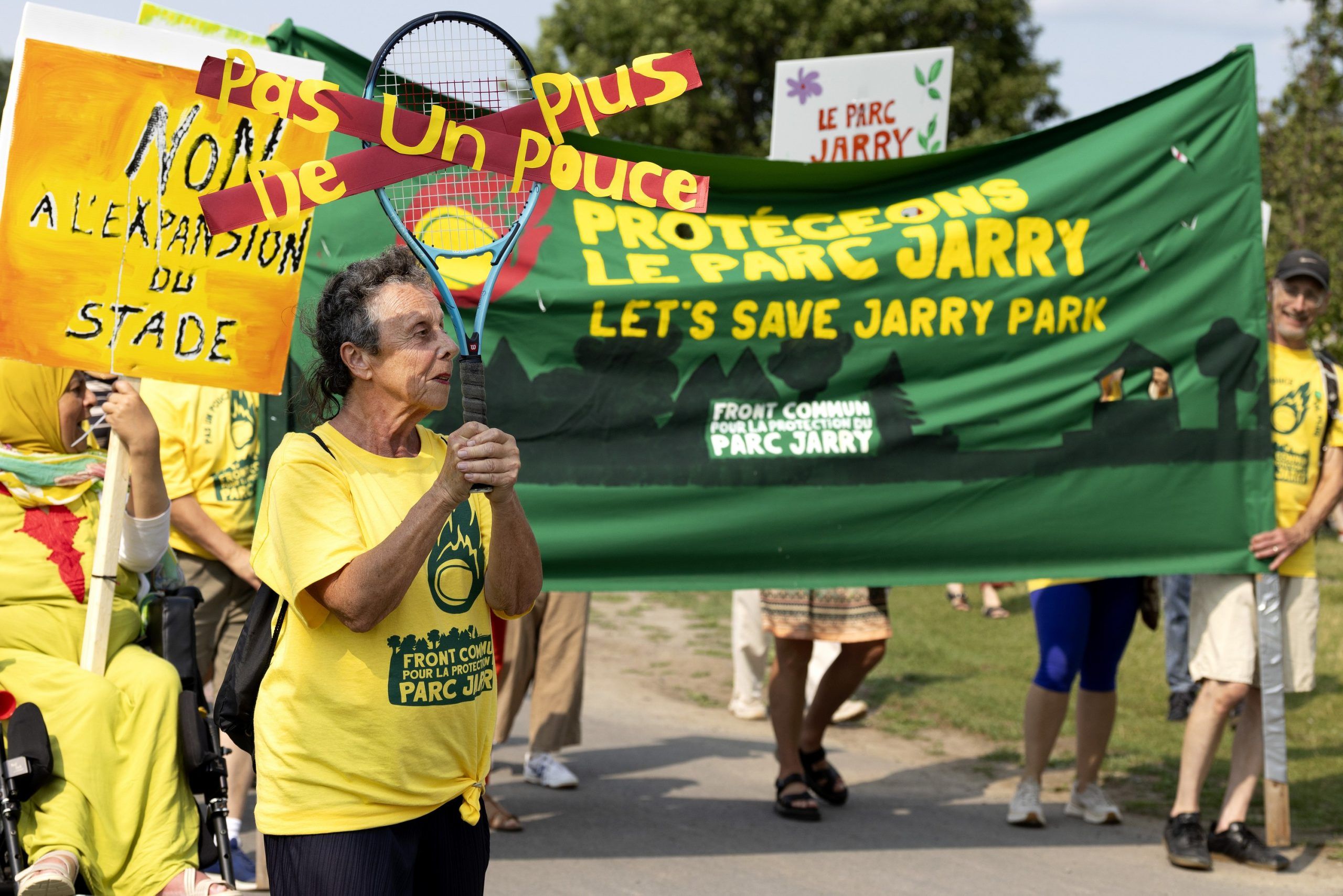 Protesters decry Tennis Canada’s plan for new stadium in Montreal's Jarry Park