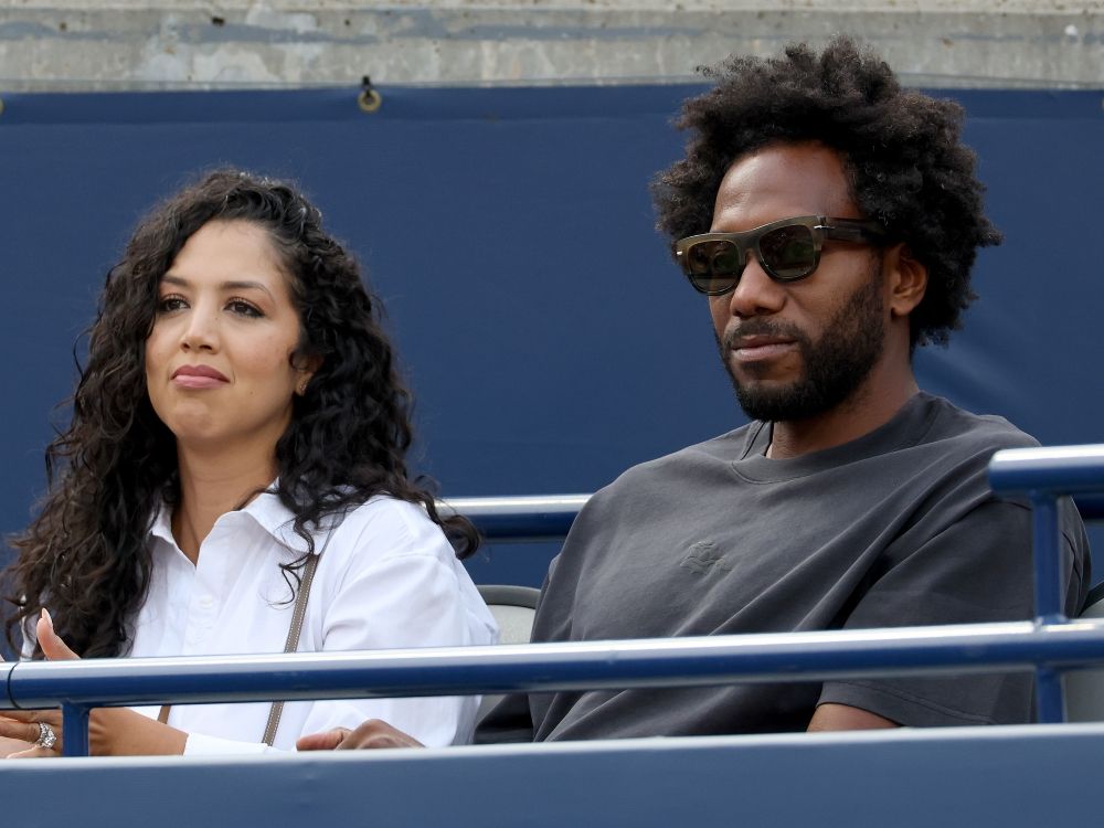 NBA star Kawhi Leonard attends the match between Elena Rybakina and Naomi Osaka during the quarterfinals of the National Bank Open in Toronto.