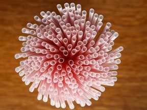 A collection of plastic straws.