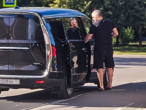 Washington Capitals star Alexander Ovechkin with his car in Russia.