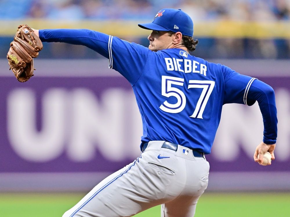 Blue Jays lose Shane Bieber to shoulder injury as playoff race heats up