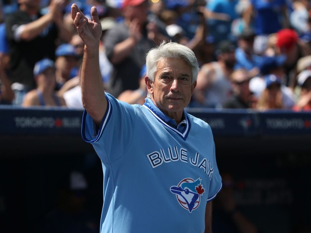 Buck Martinez acknowledges Toronto Blue Jays fans during a ceremony at Rogers Centre in 2015.