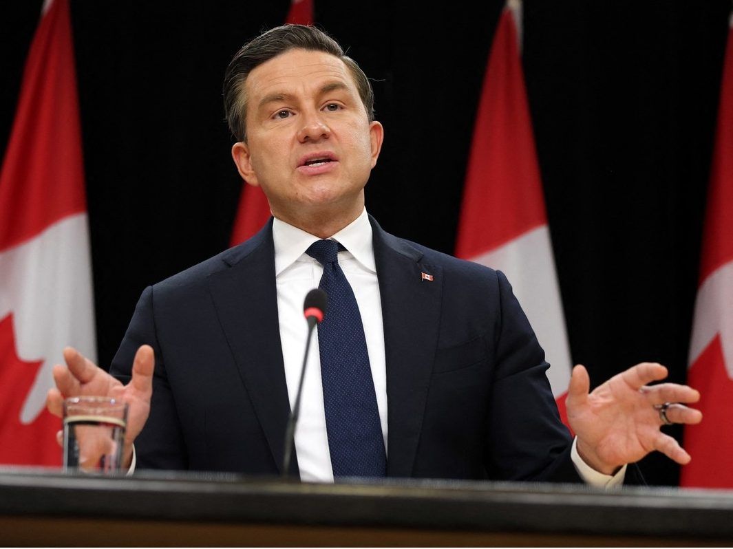 Conservative Party of Canada Leader Pierre Poilievre speaks during a news conference at the National Press Theatre in Ottawa on June 25, 2026. 