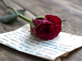 Love letter and rose