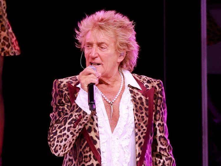 Rod Stewart performs at Ascend Amphitheater on August 14, 2025 in Nashville, Tennessee.