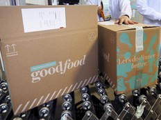 Goodfood boxes are assembled on the production line at the company's headquarters in Montreal, July 13, 2017.