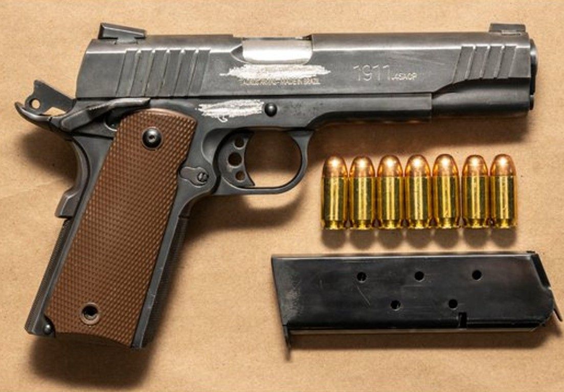Navjot Singh, 29, of Innisfail, Alta., Harkomal Singh, 29, of Brampton, and Mohobbatbir Randhawa, 23, of Brampton, face charges after this loaded handgun was seized during a traffic stop in Brampton on Monday, Aug. 17, 2026.
