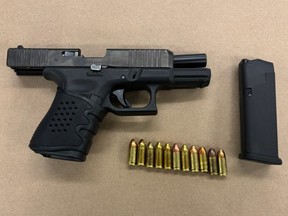 A loaded firearm, a quantity of oxycodone, and Canadian cash was seized by officers on Thursday, Aug. 6, 2026, Toronto Police said.