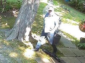 This screengrab taken from a video released by Halton Regional Police shows a man accused of breaking into a home in Halton Hills.