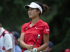Aphrodite Deng watches her tee shot on hole 17. She was the low Canadian. Day three of the CPKC Women's Open at the Royal Mayfair Golf Club in Edmonton on Saturday, August 22, 2026.