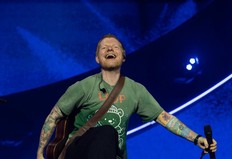 Ed Sheeran performs during his LOOP tour.