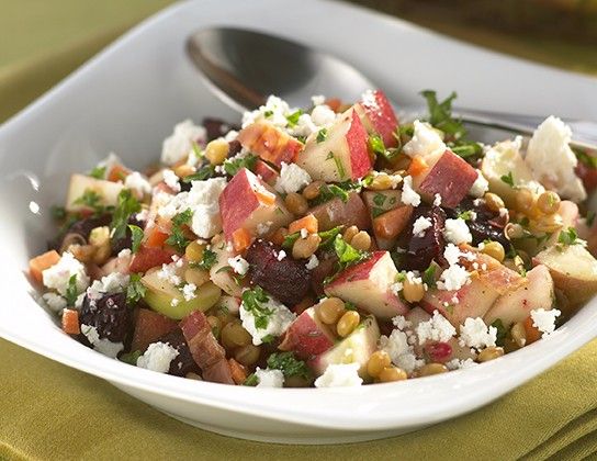 Lentil and apple salad.