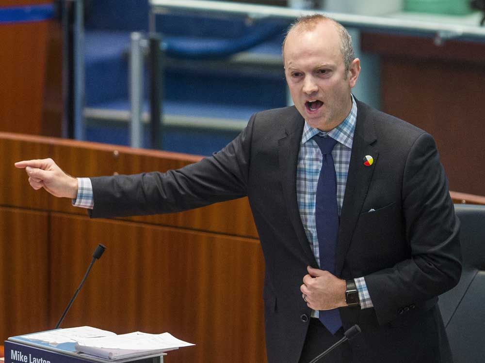 In this file photo, councillor Mike Layton speaks during a morning session in council chambers at City Hall in Toronto, on Jan. 30, 2019.
