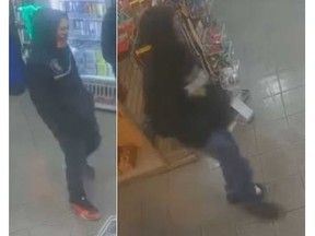 In this combination photo, two suspects accused of robbing a business East Gwillimbury are pictured.