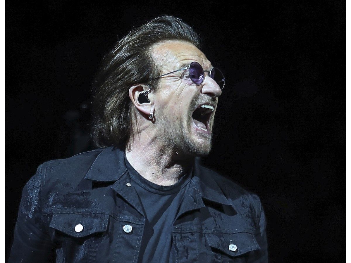 Bono during U2's concert at the Bell Centre in Montreal on June 5, 2018.