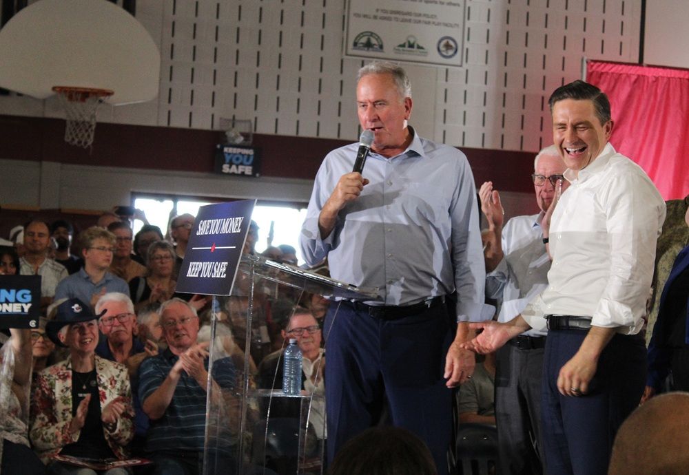 Brantford Mayor Kevin Davis and Conservative Leaders Pierre Poilievre