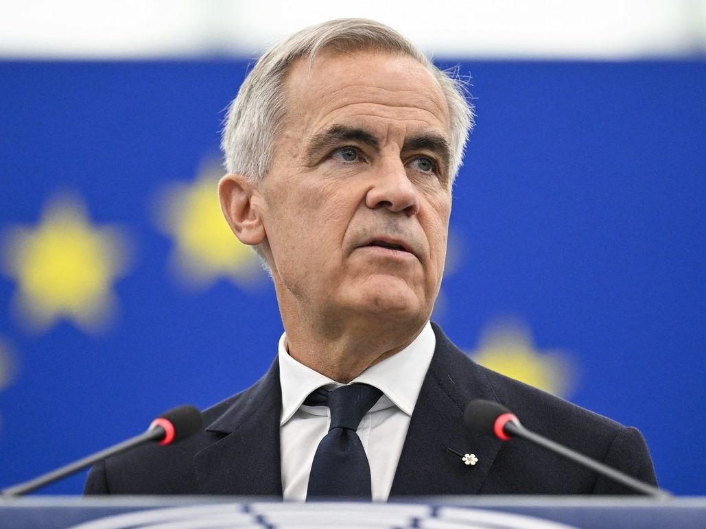 Canadian Prime Minister Mark Carney delivers a speech in the hemicycle of the European Parliament in Strasbourg, eastern France, as part of a trip during which he welcomed a proposal by European Commission President for Canada to become the EU's first associate member, on September 17, 2026. Canadian Prime Minister Mark Carney on September 17, 2026, rejected threats by US President Donald Trump over Ottawa's push for closer ties with the European Union.